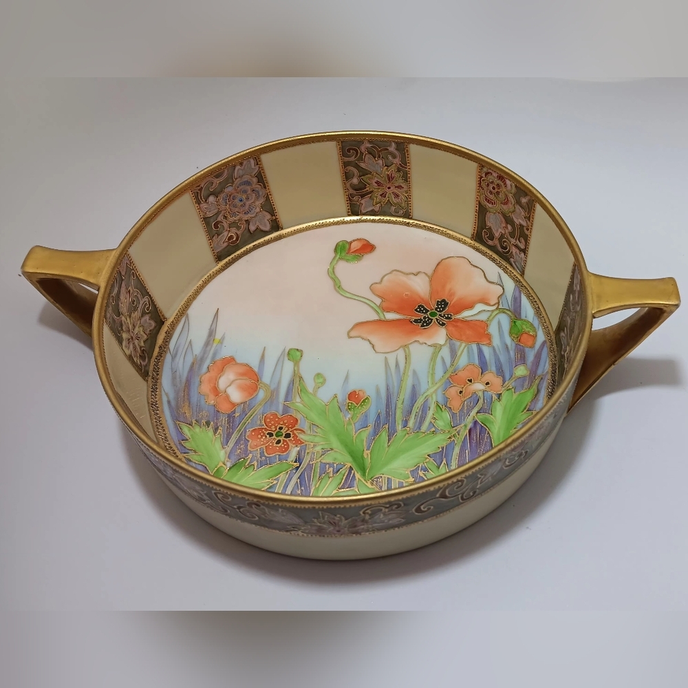 Vintage Nippon Morriage gold work hand painted bowl made in China